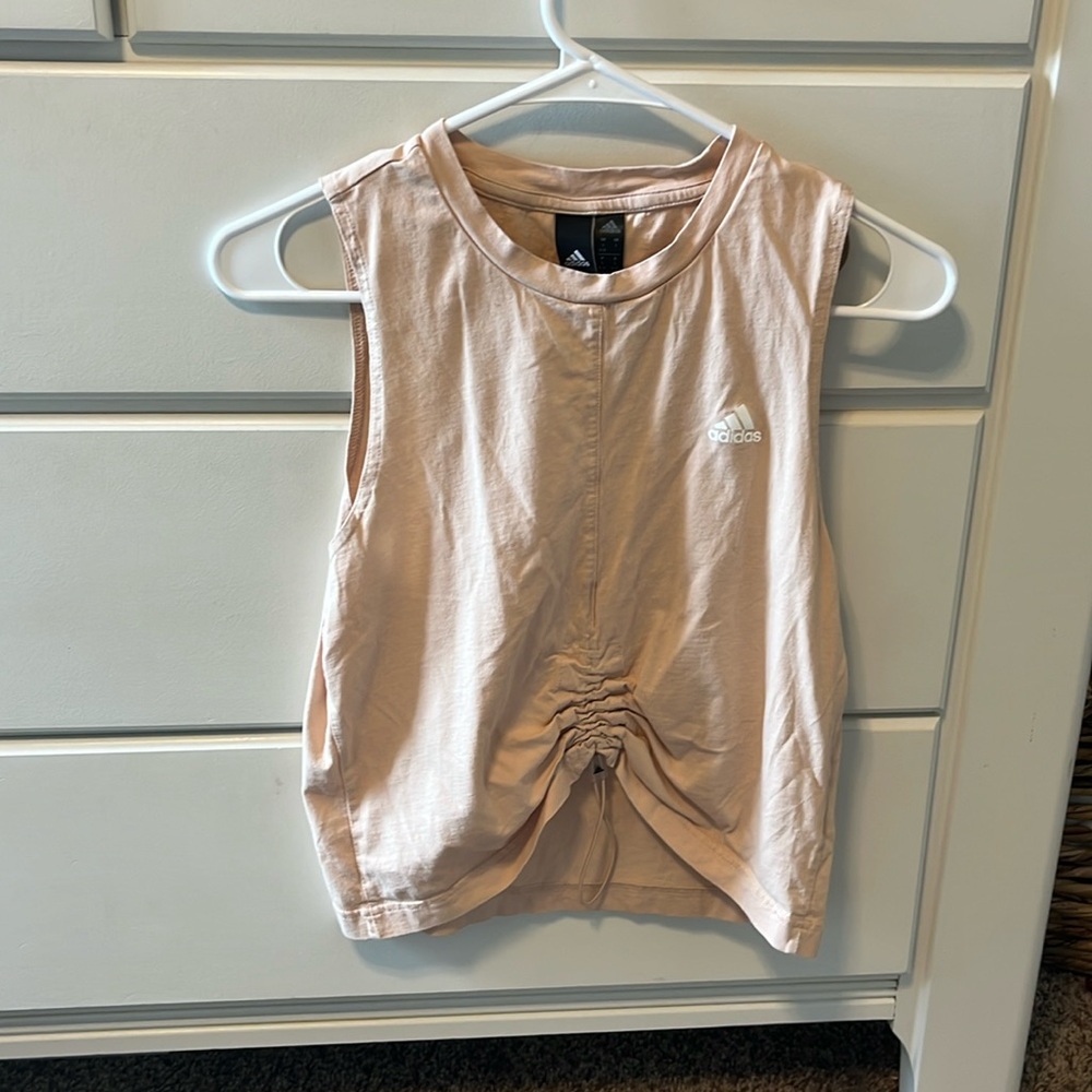 Adidas Women’s Cream Tank top with front cinch